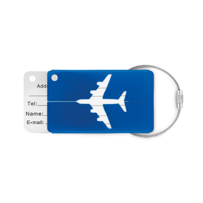 Etiquette à bagage publicitaire - Fly Tag Bleu royal